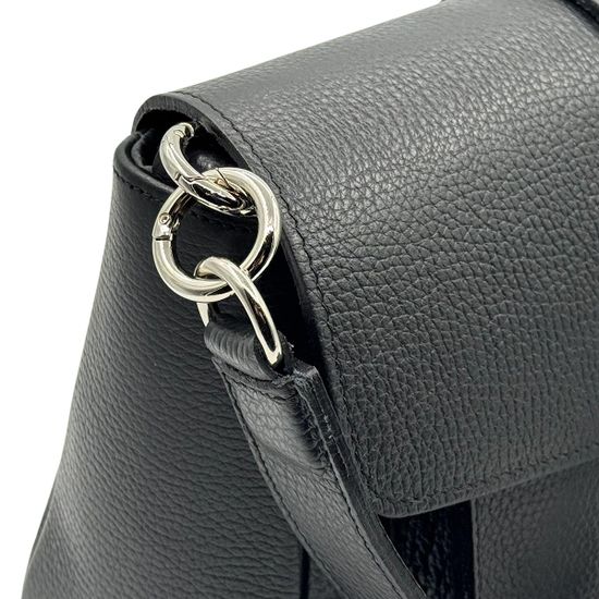 Сумка Di Gregorio черная кожаная - фото 4, 9176 DG NERO