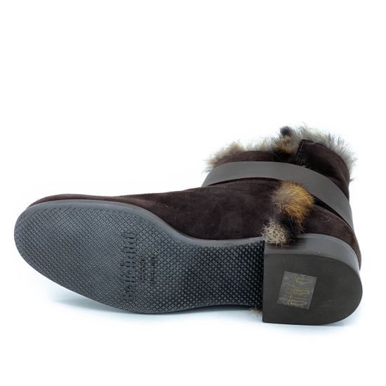 Ботинки Baldinini коричневые замшевые МЕХ - фото 4, 419200 BAL ROMO