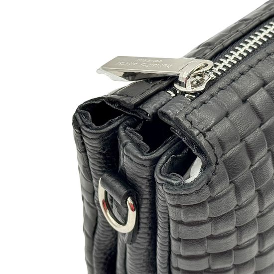 Клатч Renato Angi черный кожаный плетенный - фото 5, 3451417 RA NERO