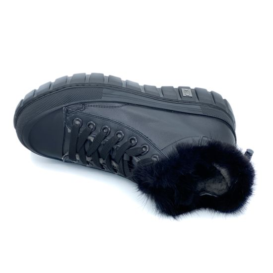 Ботинки Ilasio Renzoni черные кожаные МЕХ - фото 5, 