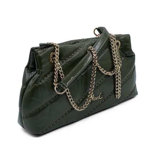 Сумка Marina Creazioni зеленая из стеганой лакированной кожи - фото 2, B6696 MC VERDE LAK
