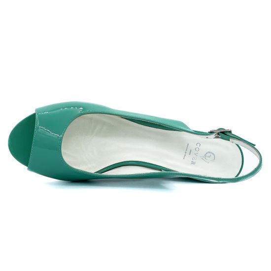 Босоножки Cover бирюзовые из лакированной кожи - фото 5, CVS32101 COV VERD