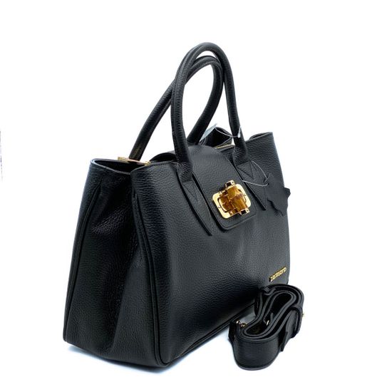 Сумка Di Gregorio черная кожаная - фото 2, 