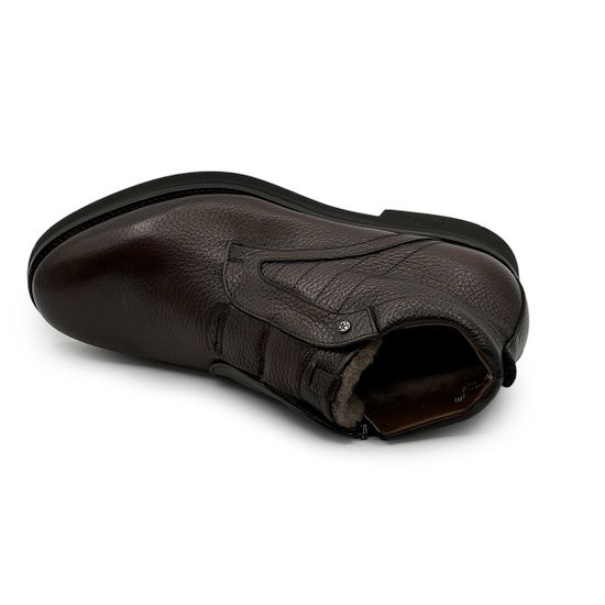 Ботинки Mario Bruni коричневые кожаные на меху - фото 5, 14861 MB TDM