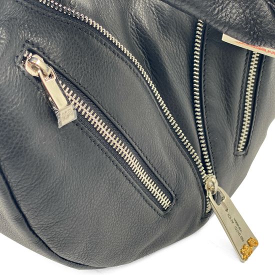 Сумка-банан Renato Angi  черная кожаная - фото 4, 3001881 RA