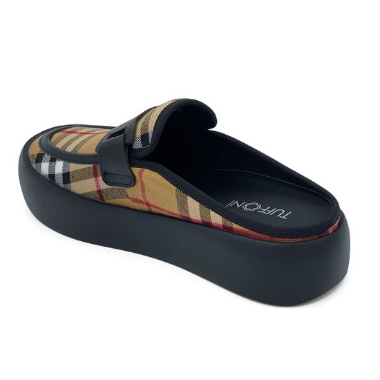 Сабо Tuffoni текстильные/кожаные цвета шотландка - фото 3, 