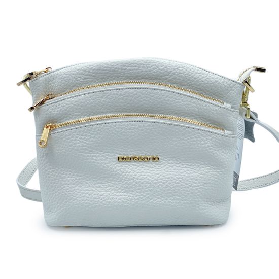 Сумка Di Gregorio белая кожаная - фото 1, 8653 DG BIANCO ORO