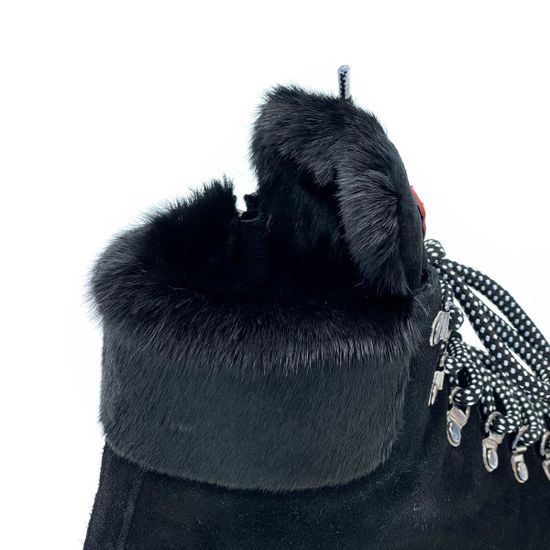 Ботинки Lab Milano черные замшевые МЕХ - фото 6, C20031 LAB