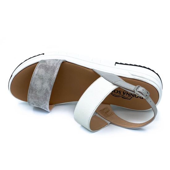 Босоножки Donna Soft бело-серебристые кожаные - фото 5, DS23-V2 DS