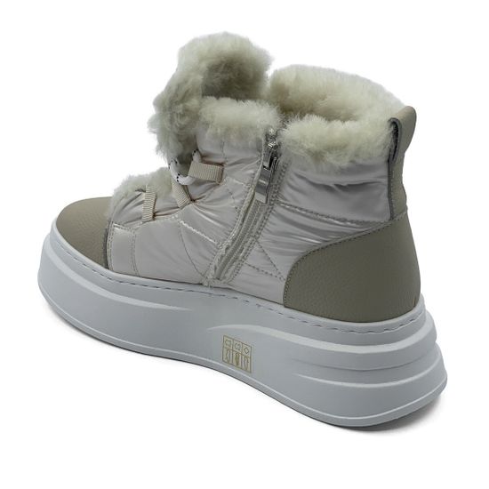 Ботинки Ilasio Renzoni бежевые кожа/текстиль на меху - фото 3, M105 IR BEIGE