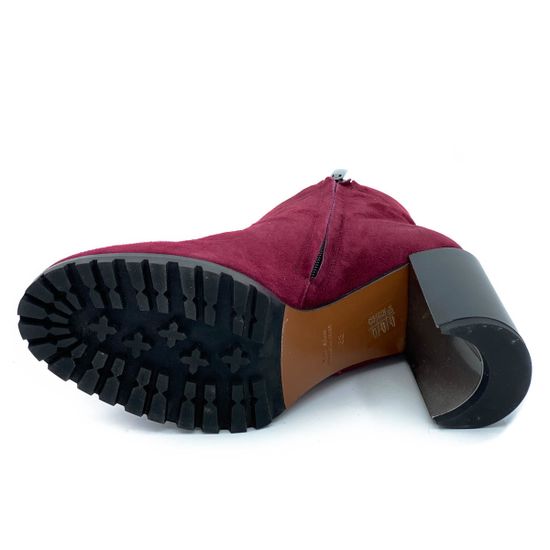 Ботильоны DiGiada бордовые замшевые МЕХ - фото 4, 1424 GIA BORDO