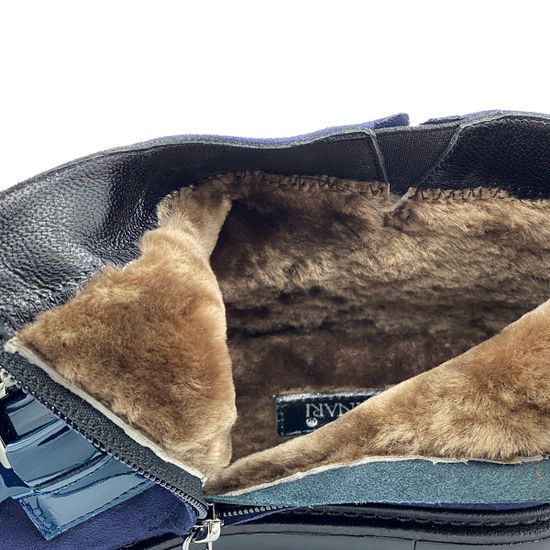 Ботинки Loretta Pettinari синие замшевые МЕХ - фото 7, 5403M-8034 LP