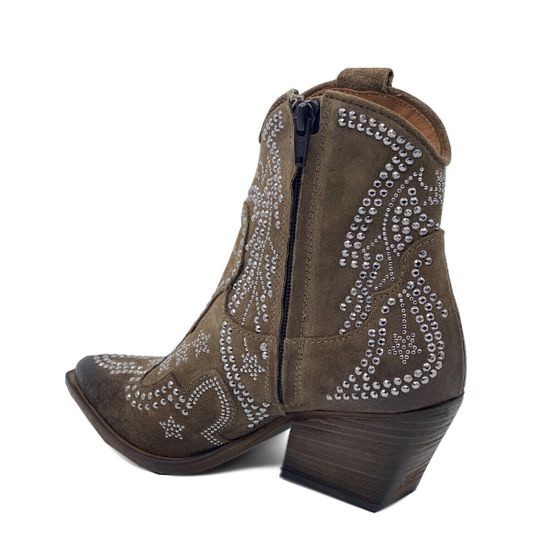 Ботинки казаки MIMMU коричневые замшевые демисезонные - фото 3, M702M14 MIM SESAMO