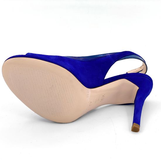 Босоножки Tiffi замшевые с лакированными вставками синие - фото 4, 