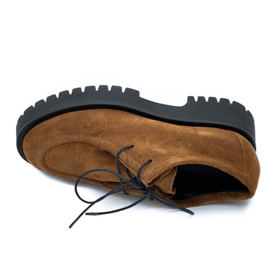 Полуботинки Mimmu коричневые замшевые демисезонные - фото 5, E007E2 MIM FOX