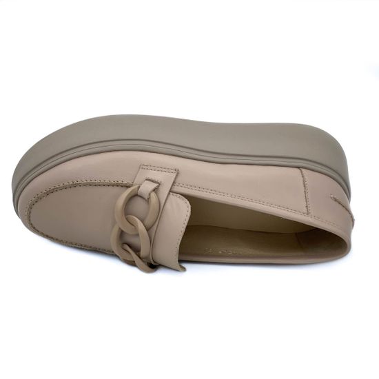 Лоферы Cover бежевые кожаные - фото 5, 170518 COV