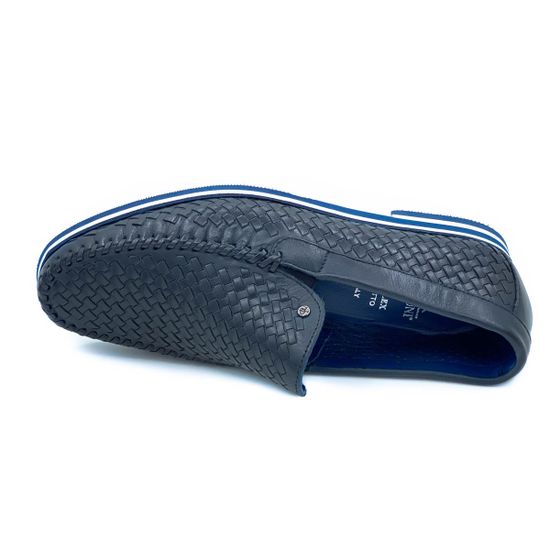 Туфли Mario Bruni синие кожаные плетеные - фото 5, 