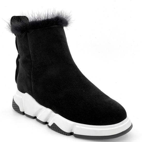 Ботинки Gianni Renzi черные замшевые МЕХ - фото 2, RB2780C GR