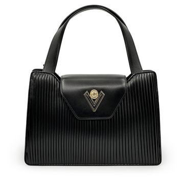 Сумка Valentino Orlandi черная кожаная - фото 1, 7330 VO NERO