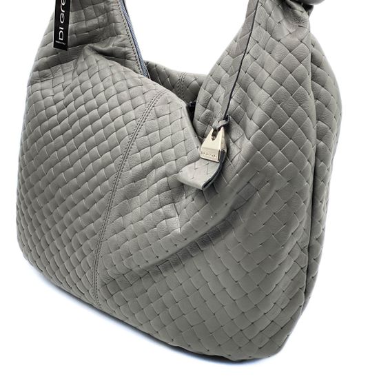 Сумка Di Gregorio серая кожаная - фото 3, 