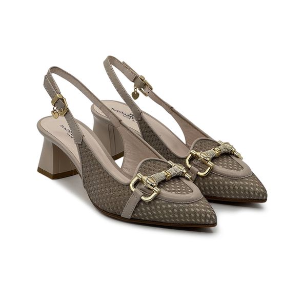 Туфли &quot;шанель&quot; Ilasio Renzoni бежевые кожаные с гипюром - фото 7, 8010 IR