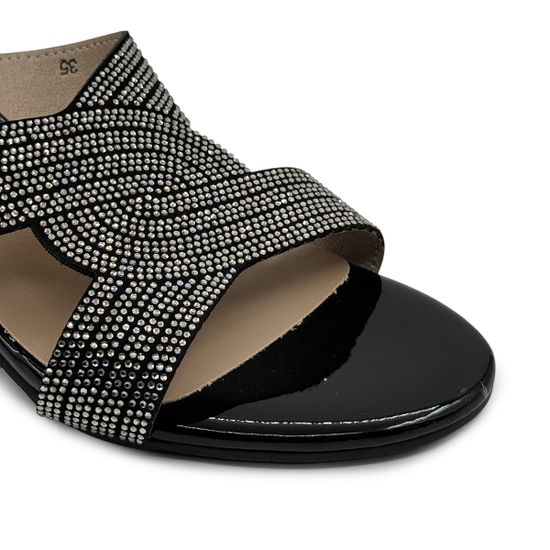 Мюли Francesco V черные лакированные стразами - фото 6, T207 FV