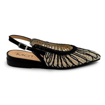 Туфли летние MOT CLE текстильные бежевые/черные - фото 1, MOT3168 MOT SVANA/NERO