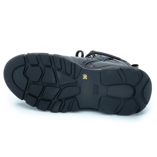 Ботинки Lab Milano черные кожаные МЕХ - фото 4, ZN1290 LAB