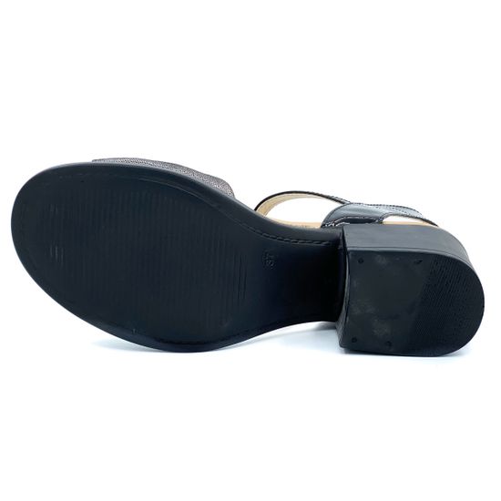 Босоножки Cover черно-серебряные кожаные - фото 4, 210(12-24) COV