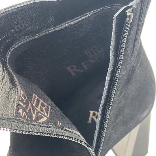 Ботильоны Ilasio Renzoni черные замша/кожа на байке - фото 7, 6615 IR NERO