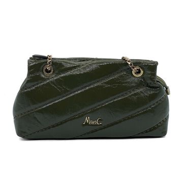 Сумка Marina Creazioni зеленая из стеганой лакированной кожи - фото 1, B6696 MC VERDE LAK