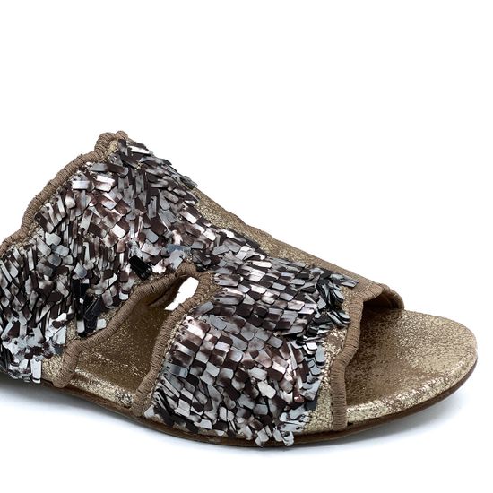 Шлепанцы Mimmu золотые - фото 6, 