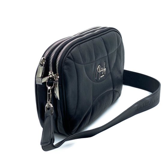 Сумка кросс-боди Renato Angi черная кожаная - фото 3, 