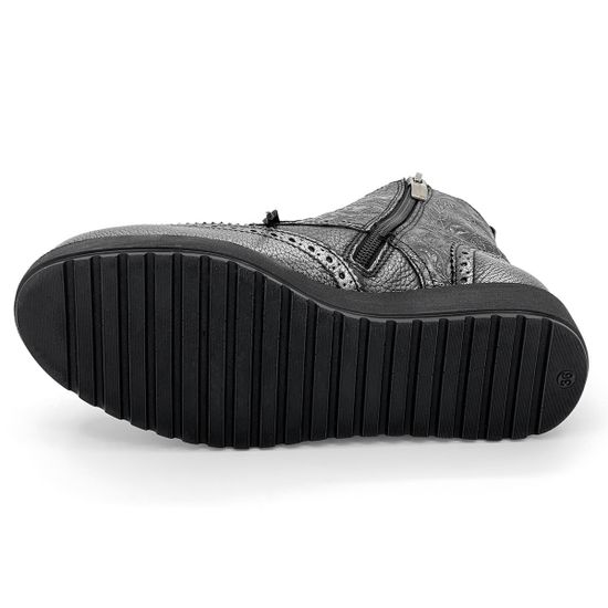 Ботинки Marzetti  серебряные кожаные МЕХ - фото 4, 