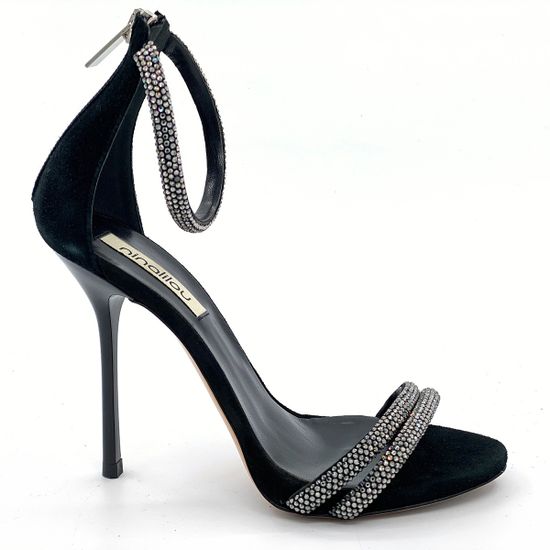 Босоножки Nina Lilou замшевые черные - фото 1, 