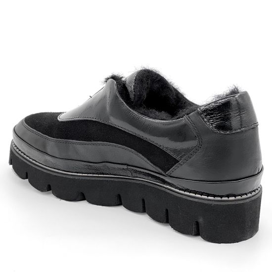 Полуботинки Lab Milano черные МЕХ комбинация кожи, замши и наплака - фото 3, 