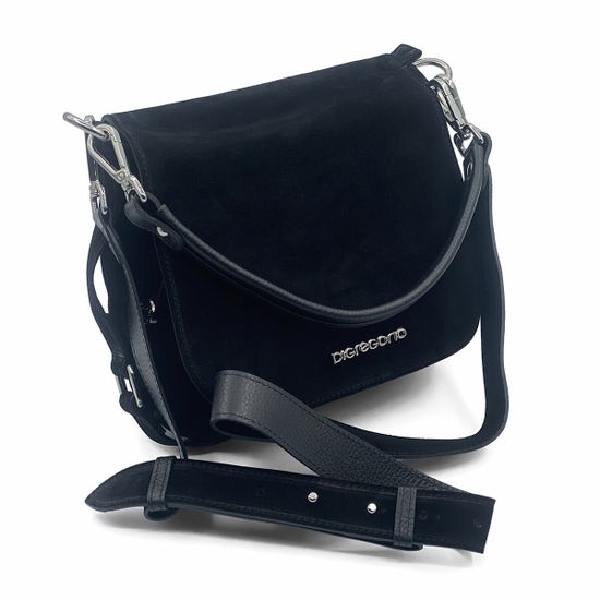 Сумка Di Gregorio черная замшевая - фото 2, 