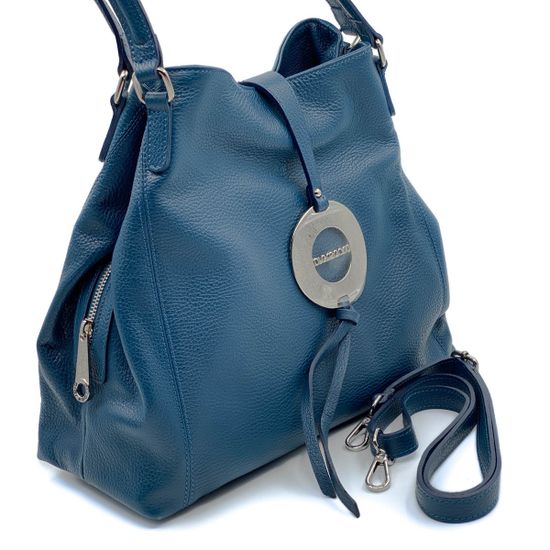 Сумка Di Gregorio синяя кожаная - фото 2, 