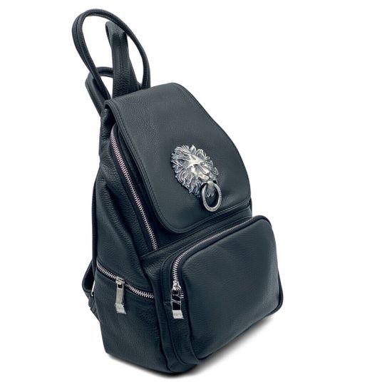 Сумка-рюкзак Renato Angi черная кожаная - фото 2, 