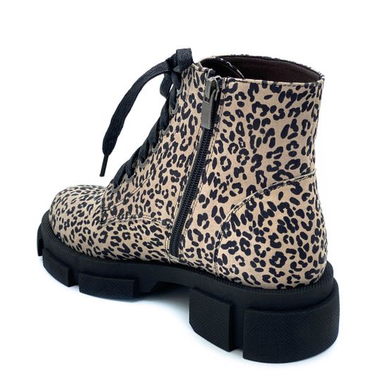 Ботинки Cover бежевые замшевые МЕХ принт - леопард - фото 3, 76916-2 COV
