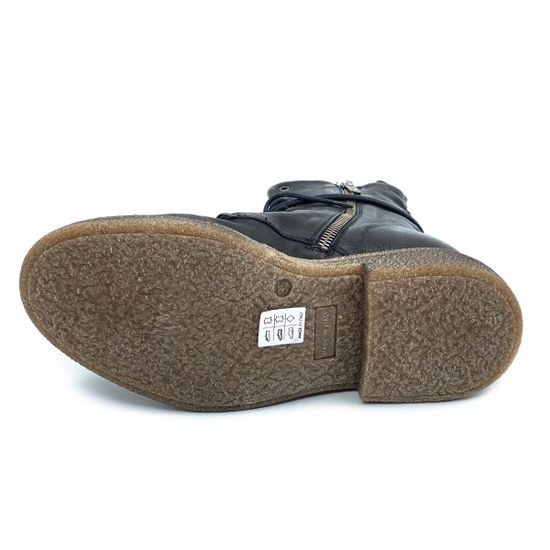 Ботинки Fru.it черные кожаные МЕХ - фото 4, 