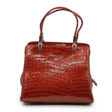 Сумка Gilda Tonelli красная лакированная тиснение &quot;крокодил&quot; - фото 1, 1903 TON ROSSO