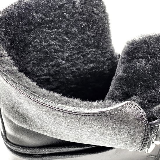 Ботинки Cover черные кожаные МЕХ - фото 5, 7232A-2 COV