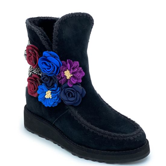 Ботинки Gianni Renzi черные замшевые МЕХ - фото 2, 