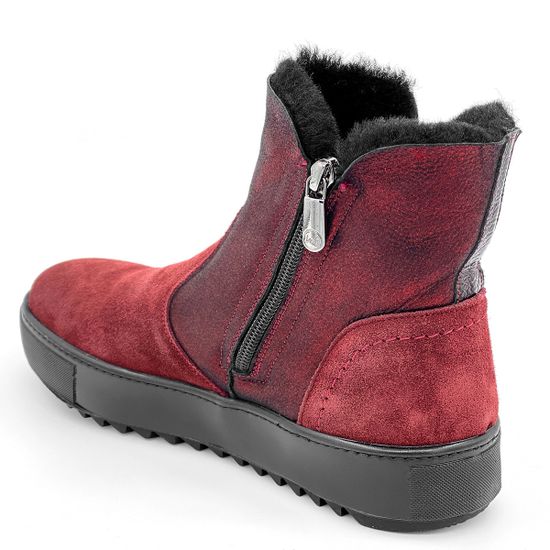 Ботинки Lab Milano бордовые замшевые МЕХ - фото 3, A13309-2 LAB