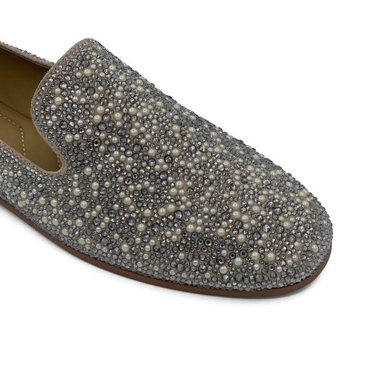 Слипоны Tuffoni бежевые кожаные со стразами - фото 6, 1022039VL TUF BEIGE