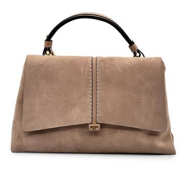 Сумка Loristella бежевая замшнвая - фото 1, 2735CA LS TAUPE