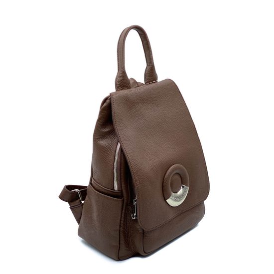 Рюкзак Di Gregorio коричневый кожаный - фото 2, 