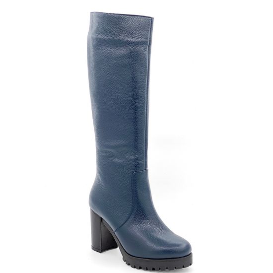 Сапоги Cover синие кожанные МЕХ - фото 2, 279-2 COV BLU