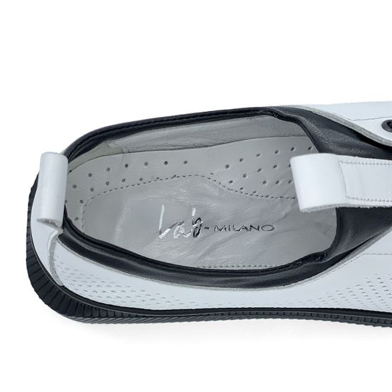 Полуботинки Lab Milano белые кожаные с перфорацией и шнурочками - фото 7, 3750108 LAB BIANCO